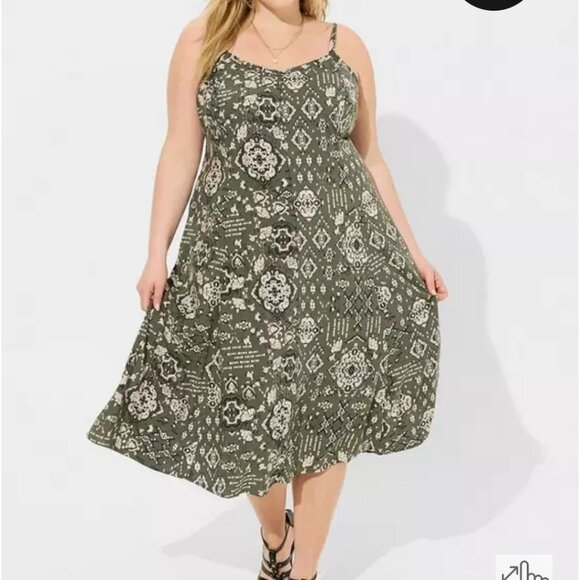 Torrid Green Trapeze Dress - NWT - Picture 3 of 4